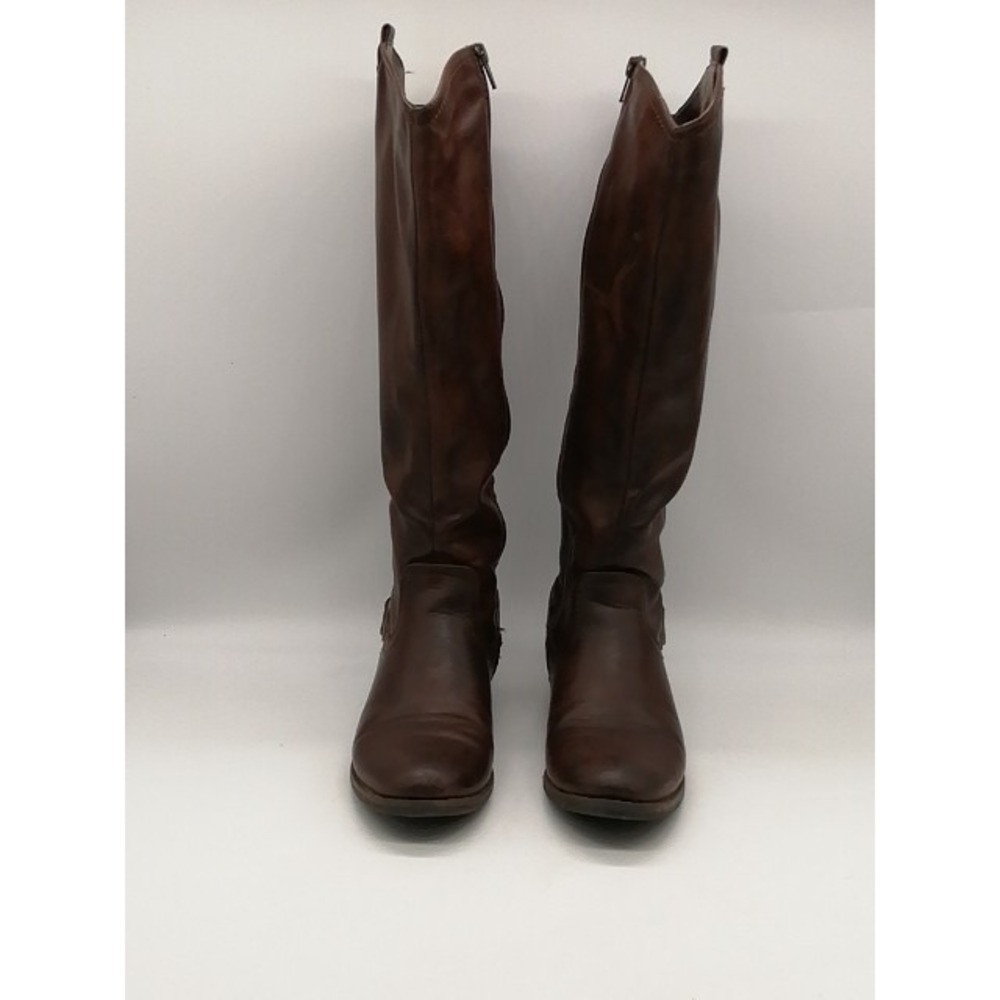 Bass Boots Womens Adrina Brown 6.5 Riding Shoe Extended Calf Knee High Buckle